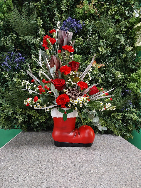 Christmas Boot Arrangement