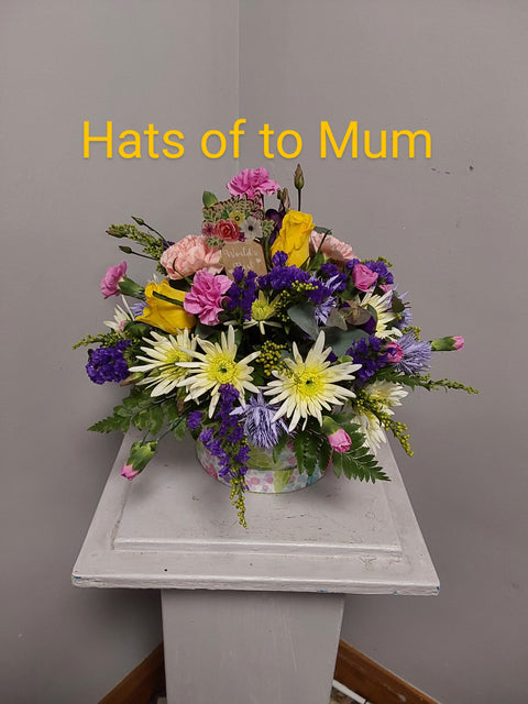 Hats of to Mum arrangement